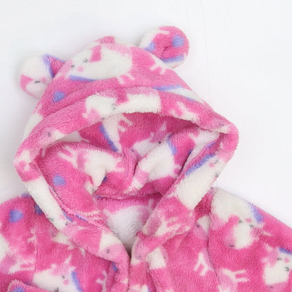 Studio Girls Pink Solid Fleece Kimono Robe Size 3-6 Months