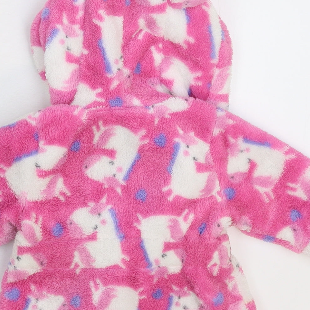 Studio Girls Pink Solid Fleece Kimono Robe Size 3-6 Months