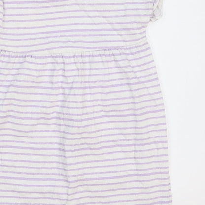 George Girls White Striped  T-Shirt Dress  Size 12-18 Months