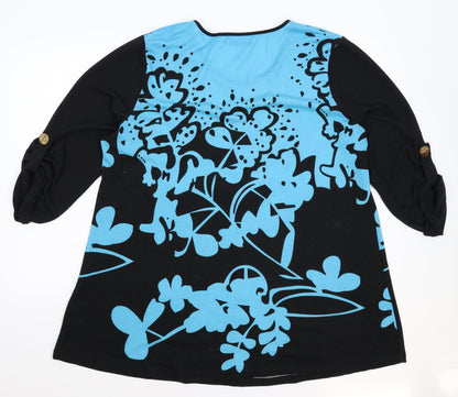 Christy Womens Multicoloured Floral Knit Pullover Jumper Size XL