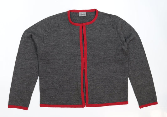 AMARANTO Womens Grey  Knit Cardigan Jumper Size L