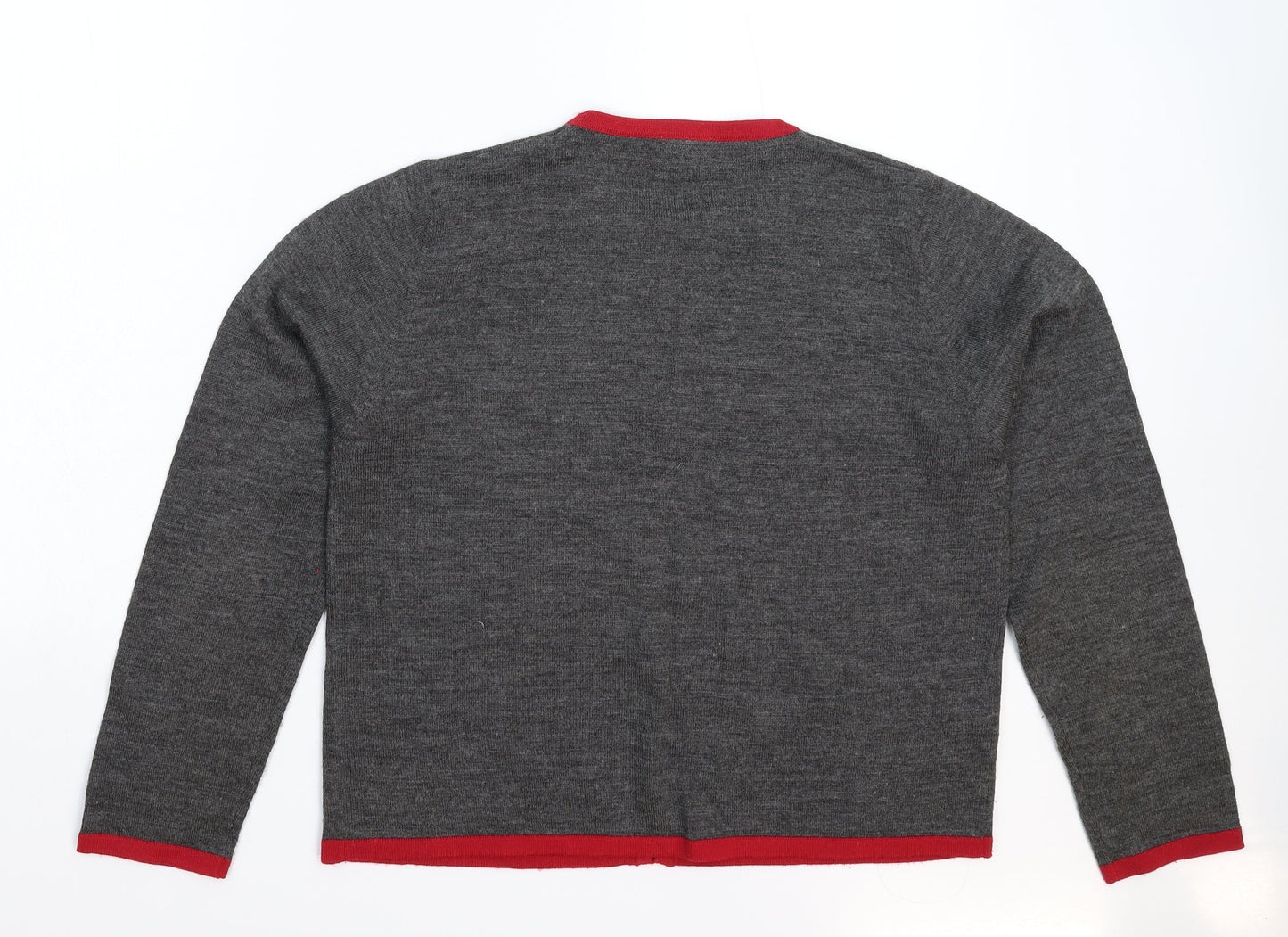 AMARANTO Womens Grey  Knit Cardigan Jumper Size L