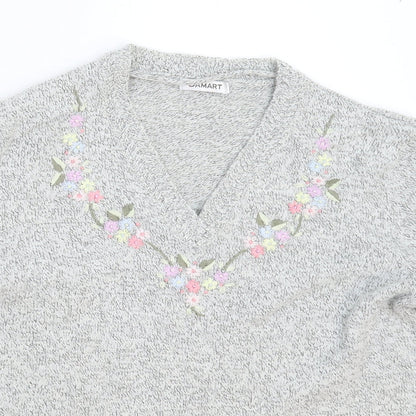 Damart Womens Grey  Knit Pullover Jumper Size 12