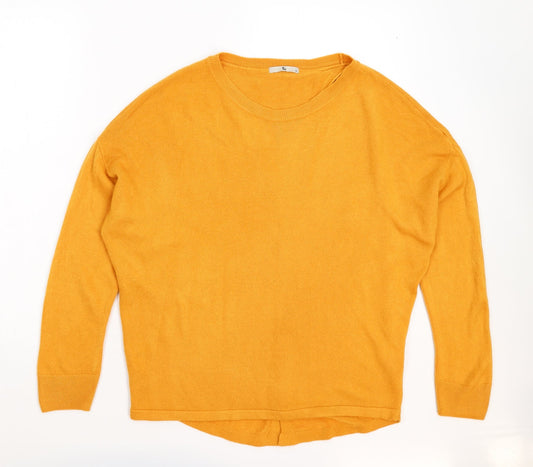 TU Womens Yellow  Knit Pullover Jumper Size 12