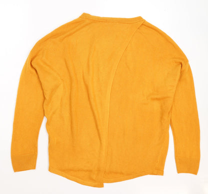 TU Womens Yellow  Knit Pullover Jumper Size 12