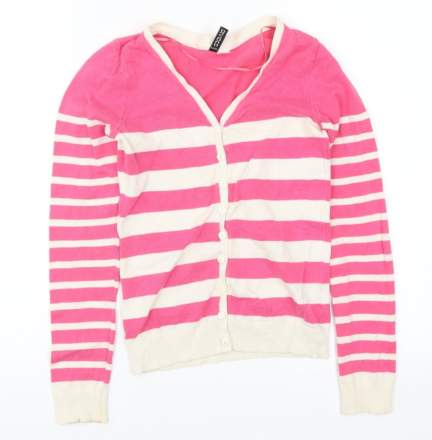 Womens UK Size 4 H&M Pink Cardigan Jumper