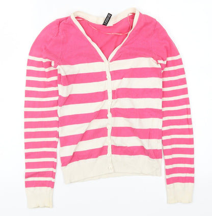 Womens UK Size 4 H&M Pink Cardigan Jumper