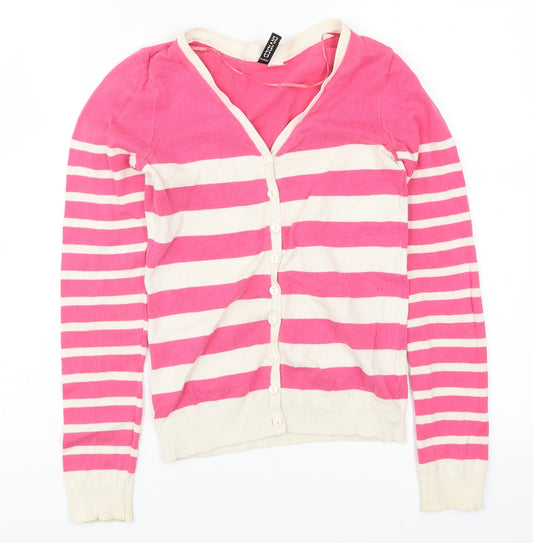 Womens UK Size 4 H&M Pink Cardigan Jumper