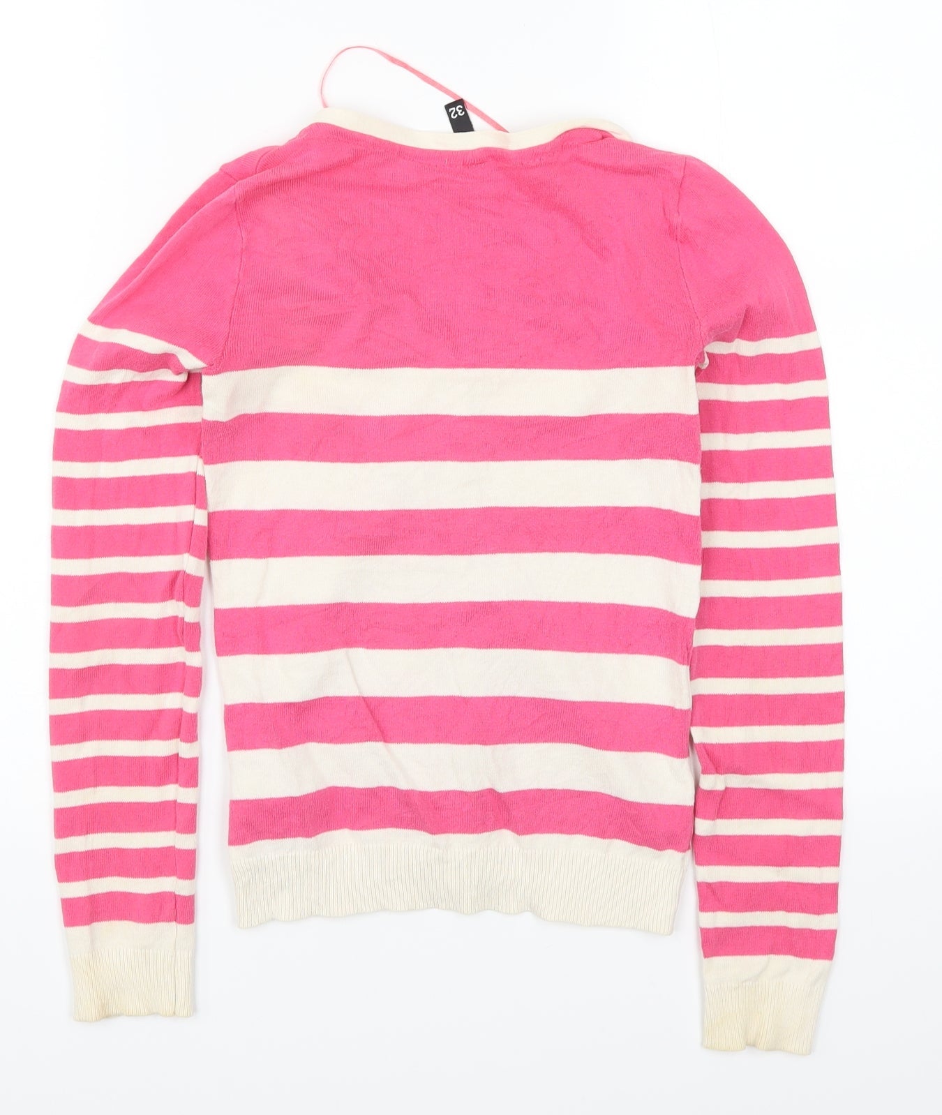 Womens UK Size 4 H&M Pink Cardigan Jumper