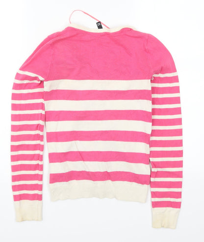 Womens UK Size 4 H&M Pink Cardigan Jumper