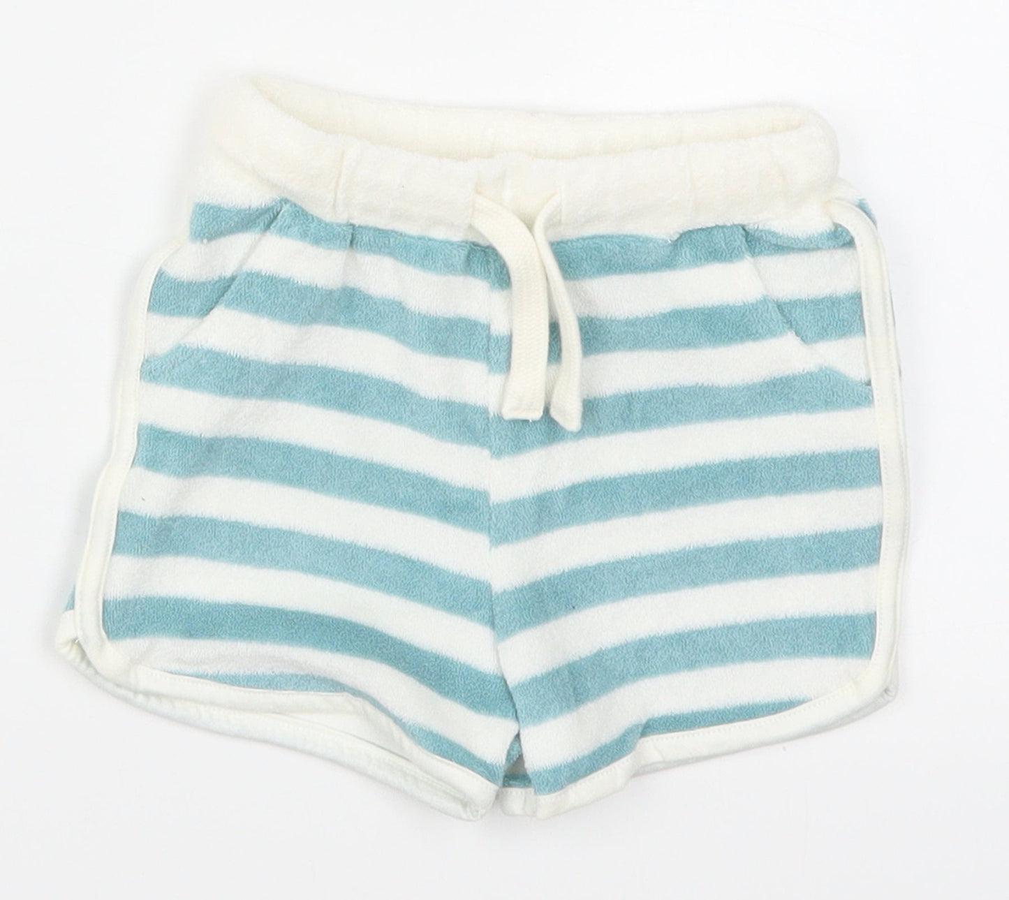Marks and Spencer Baby Blue Striped  Cropped Trousers Size 3-6 Months