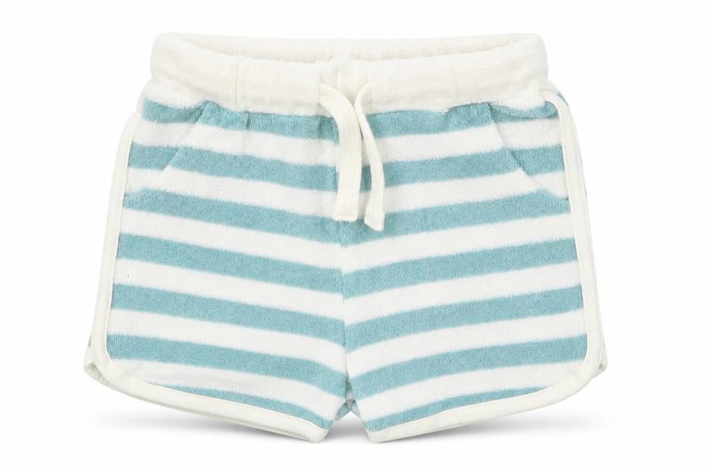 Front view of Marks & Spencer Baby Blue Striped Cropped Trousers, size 3-6, Months
