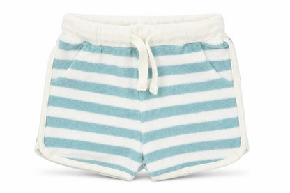 Front view of Marks & Spencer Baby Blue Striped Cropped Trousers, size 3-6, Months