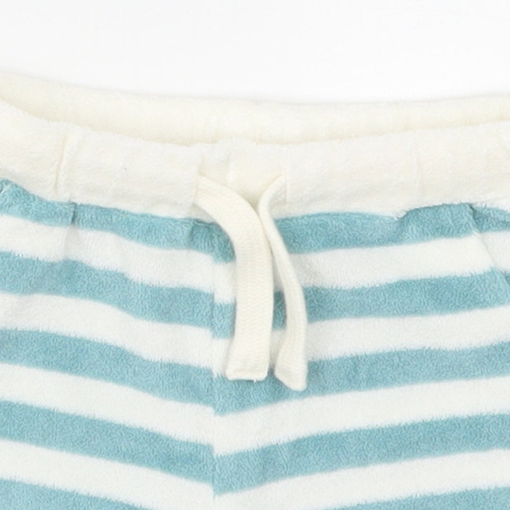 Marks and Spencer Baby Blue Striped  Cropped Trousers Size 3-6 Months