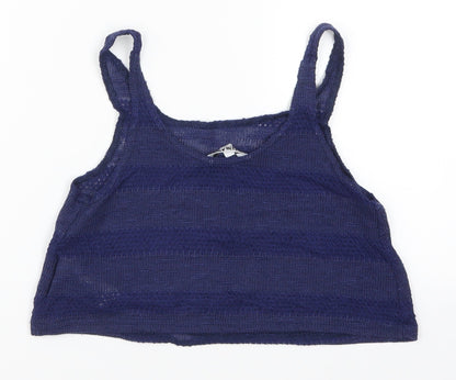 New Look Girls Blue Striped  Cropped Tank Size 9 Years