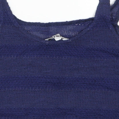 New Look Girls Blue Striped  Cropped Tank Size 9 Years