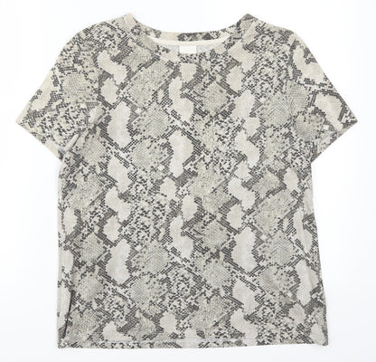 Womens UK Size S H&M Beige Basic T-Shirt