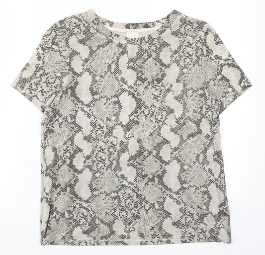 Womens UK Size S H&M Beige Basic T-Shirt