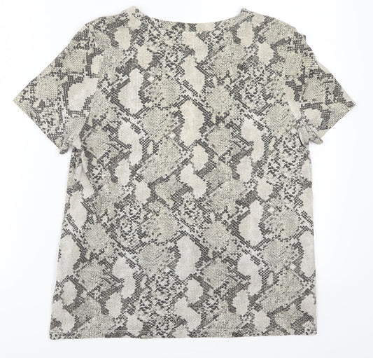 Womens UK Size S H&M Beige Basic T-Shirt