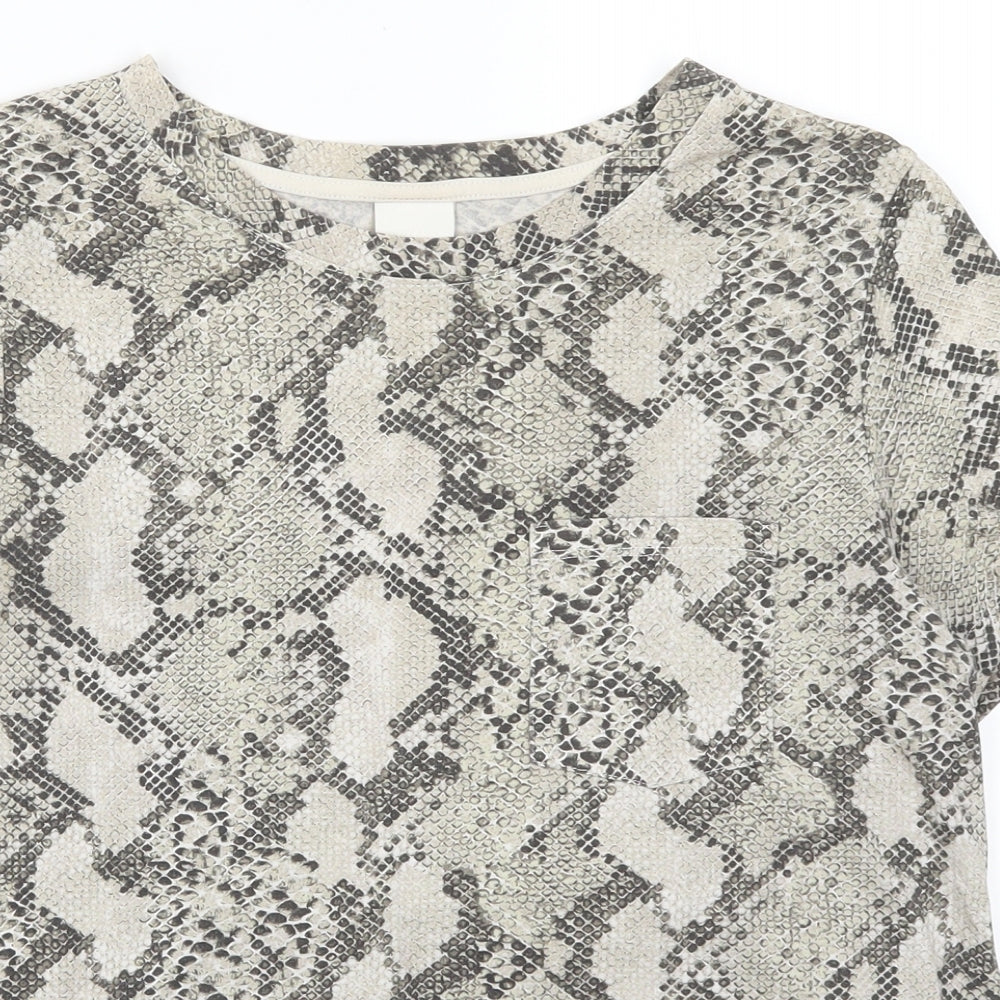 Womens UK Size S H&M Beige Basic T-Shirt