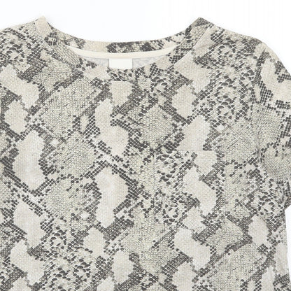 Womens UK Size S H&M Beige Basic T-Shirt