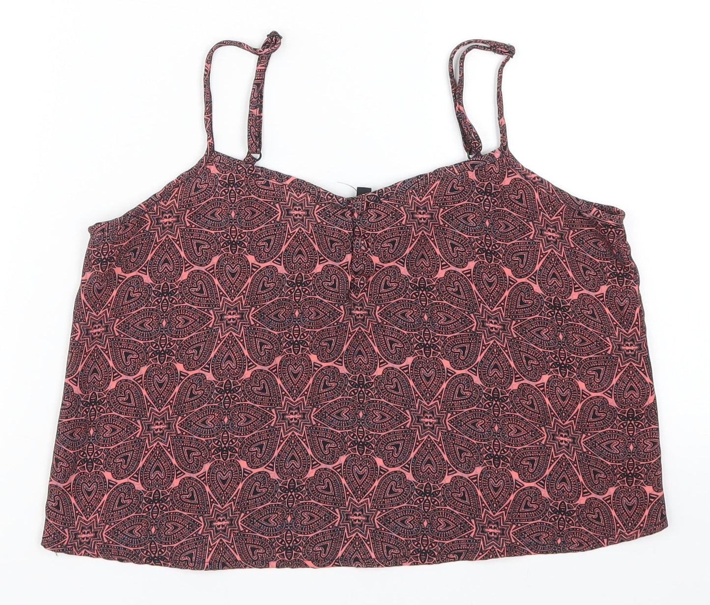 New Look Girls Pink Geometric  Cropped Tank Size 13 Years