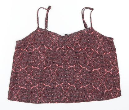 New Look Girls Pink Geometric  Cropped Tank Size 13 Years