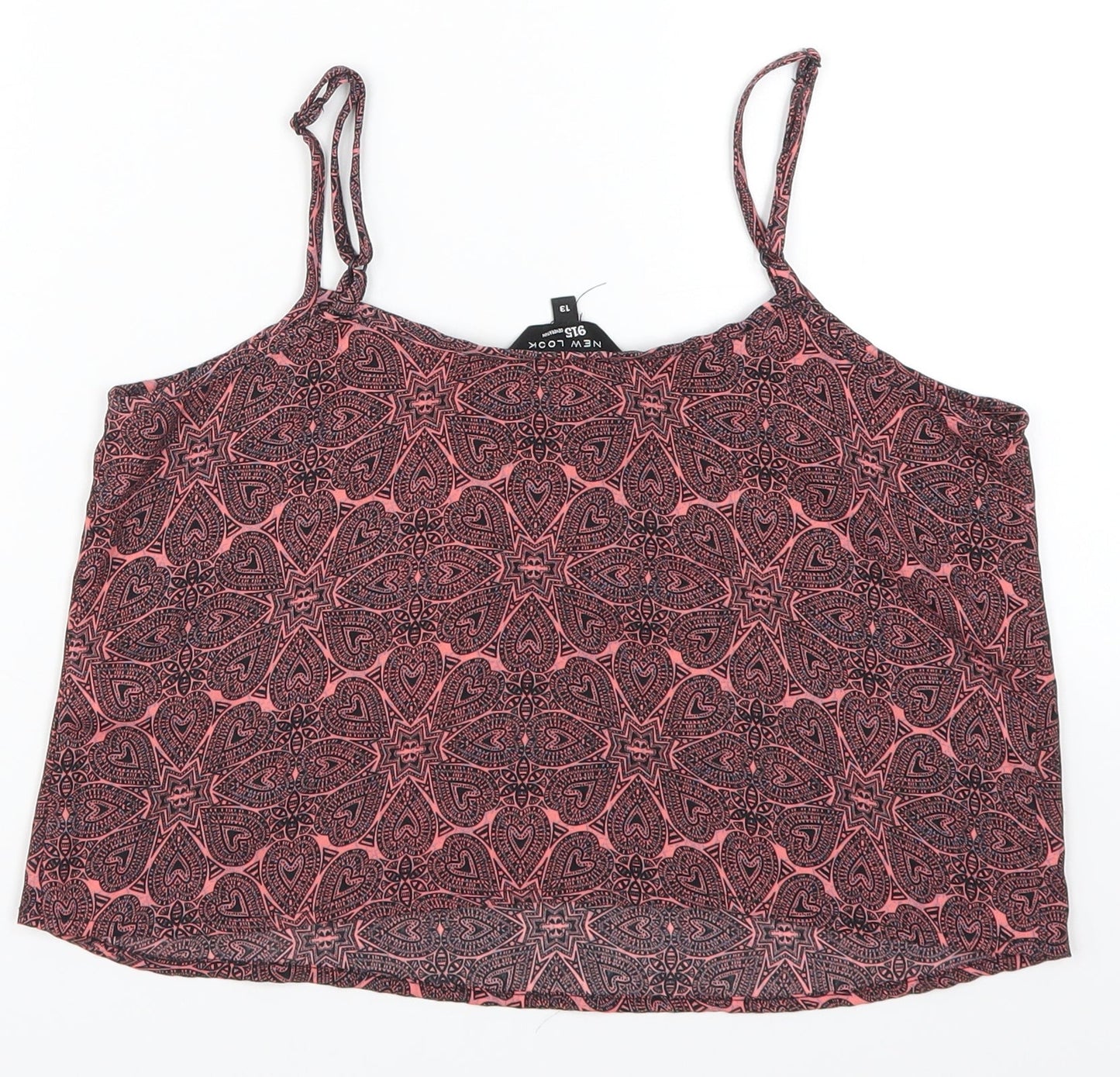 New Look Girls Pink Geometric  Cropped Tank Size 13 Years