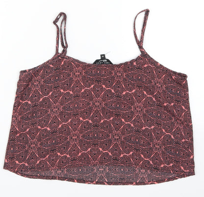 New Look Girls Pink Geometric  Cropped Tank Size 13 Years