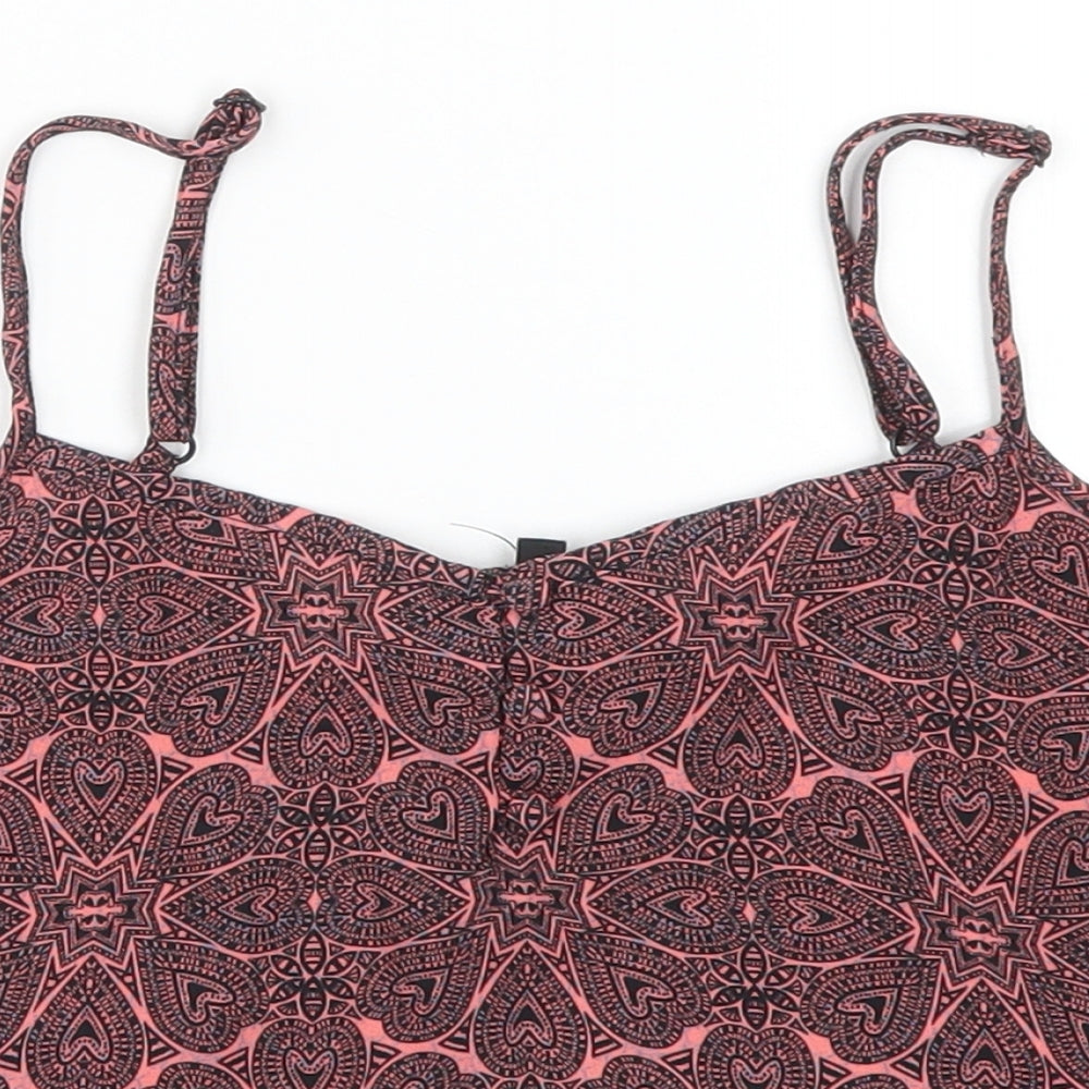 New Look Girls Pink Geometric  Cropped Tank Size 13 Years