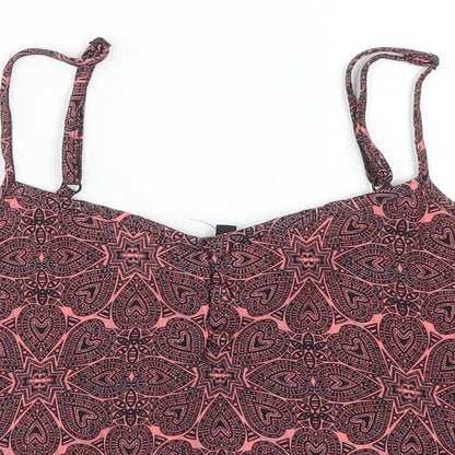 New Look Girls Pink Geometric  Cropped Tank Size 13 Years