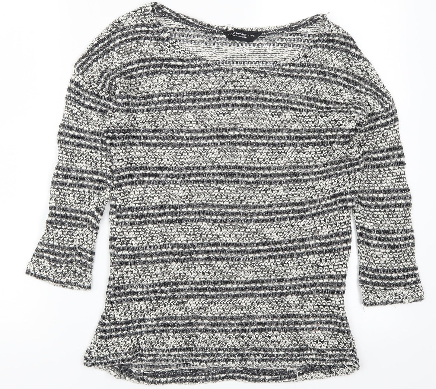 Dorothy Perkins Womens Grey Striped  Pullover Jumper Size 16