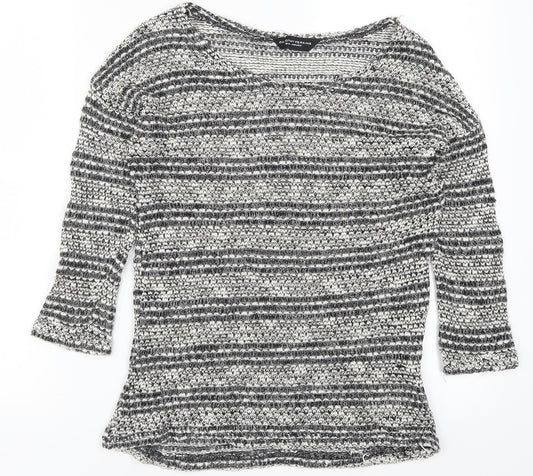 Dorothy Perkins Womens Grey Striped  Pullover Jumper Size 16