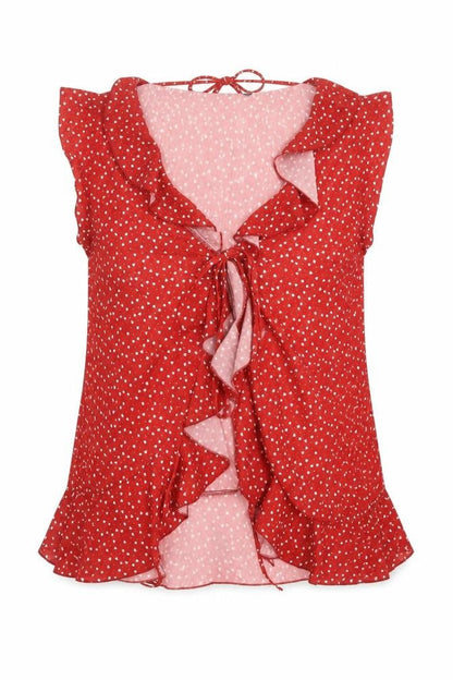 Womens UK Size S SheIn Red Basic Blouse