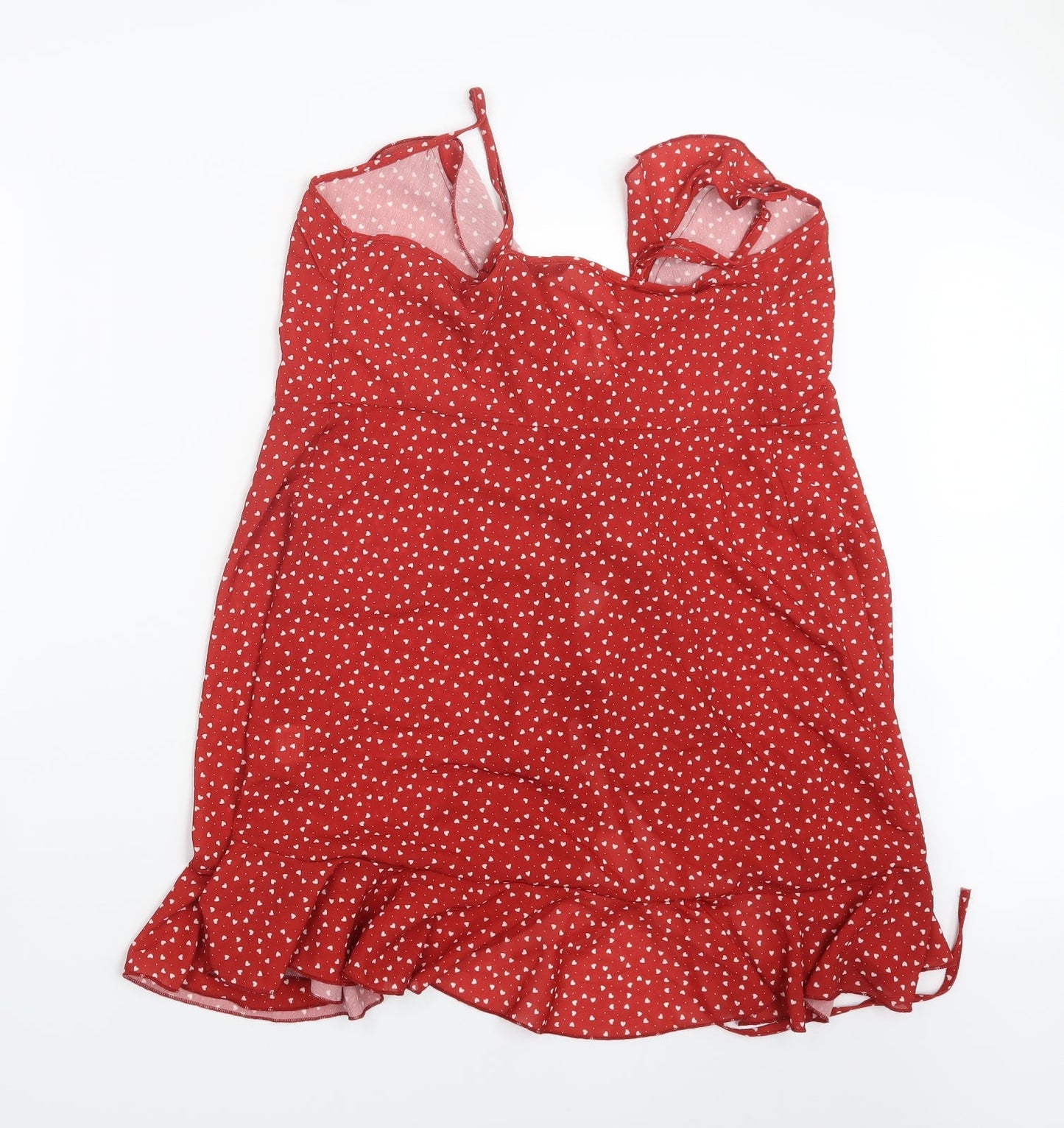 SheIn Womens Red Geometric  Basic Blouse Size S