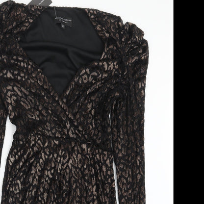 Dorothy Perkins Womens Black Animal Print  Mini  Size 8