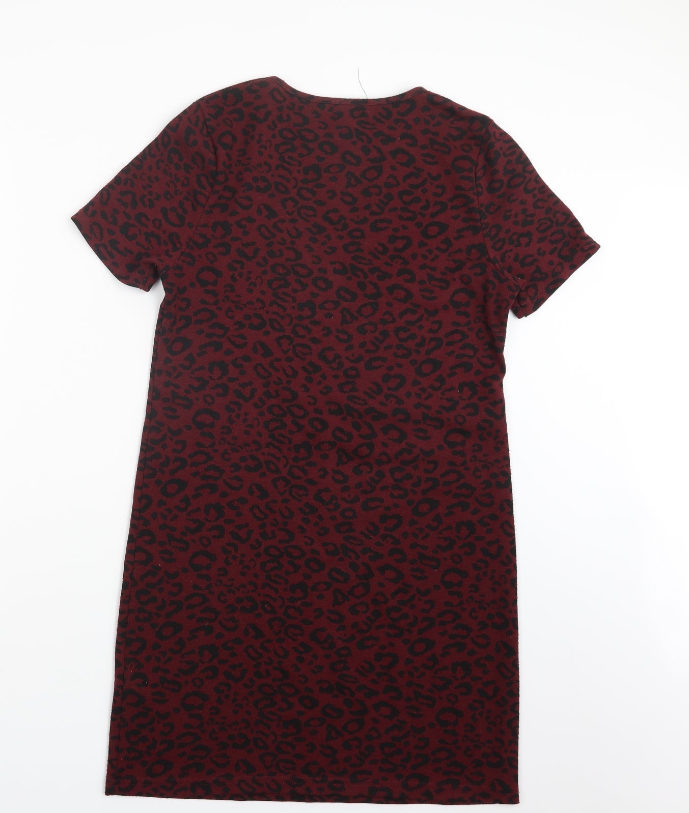 New Look Womens Red Animal Print  T-Shirt Dress  Size 8