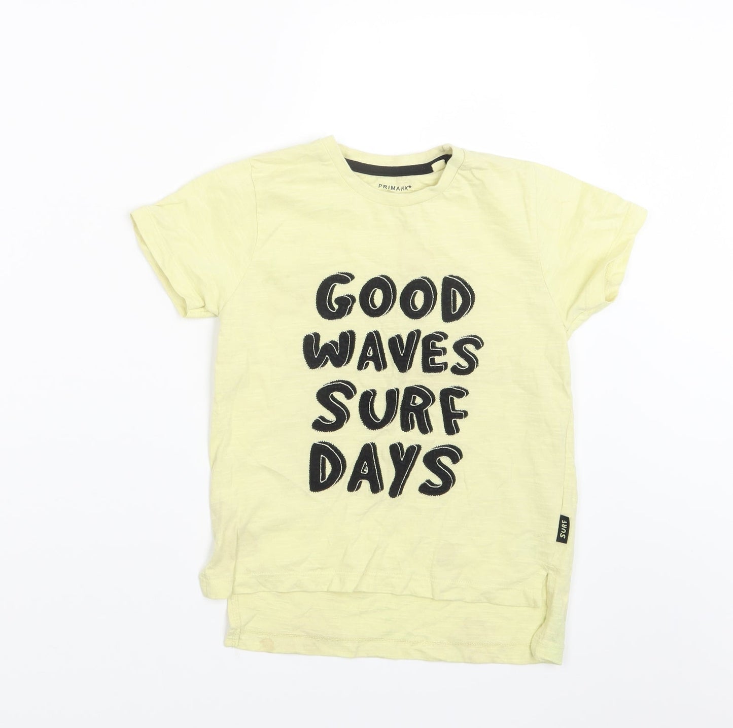 Primark Boys Yellow   Basic T-Shirt Size 5-6 Years