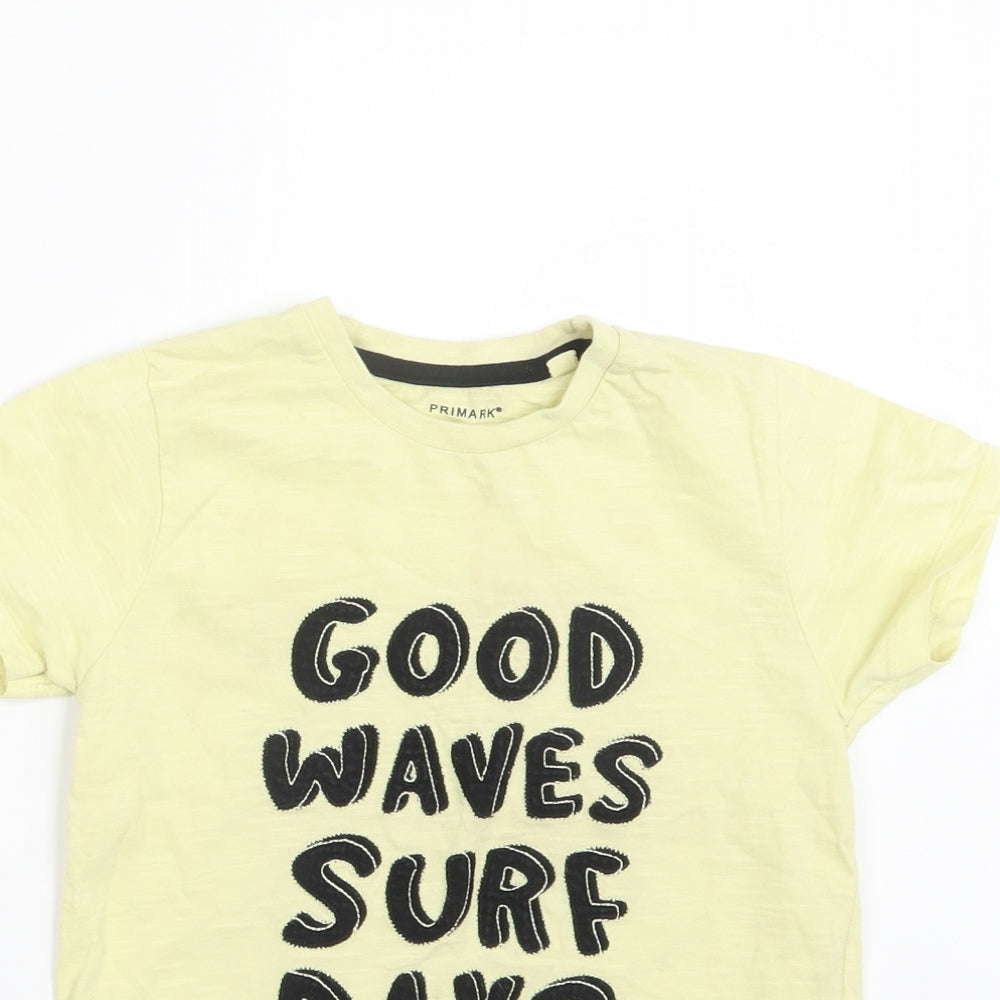 Primark Boys Yellow   Basic T-Shirt Size 5-6 Years