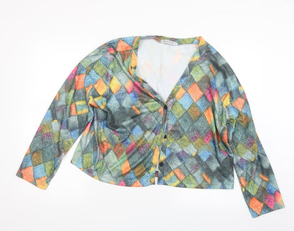 Womens UK Size M MissLook Green Cardigan Jumper