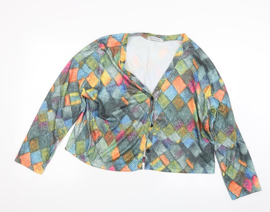 Womens UK Size M MissLook Green Cardigan Jumper