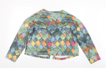 Womens UK Size M MissLook Green Cardigan Jumper
