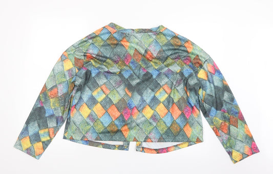 Womens UK Size M MissLook Green Cardigan Jumper