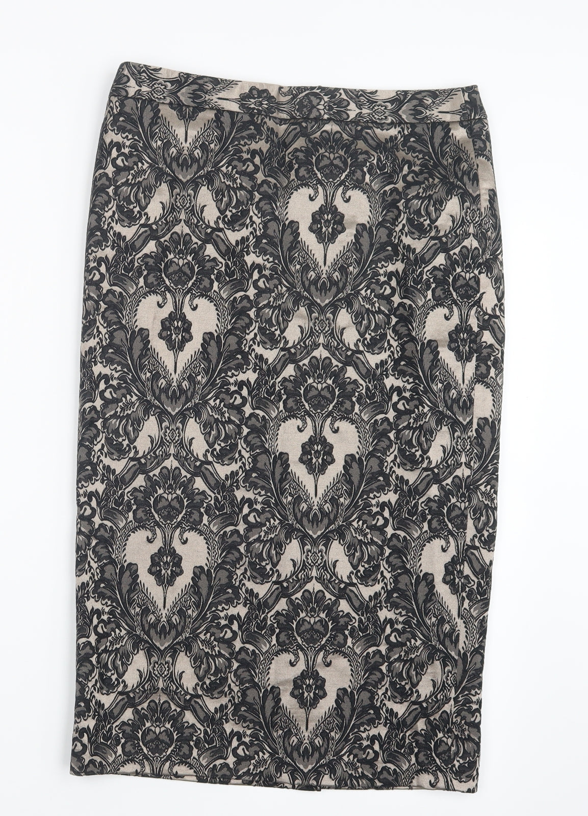 Marks and Spencer Womens Black Geometric  Straight & Pencil Skirt Size 8