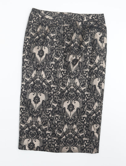 Marks and Spencer Womens Black Geometric  Straight & Pencil Skirt Size 8