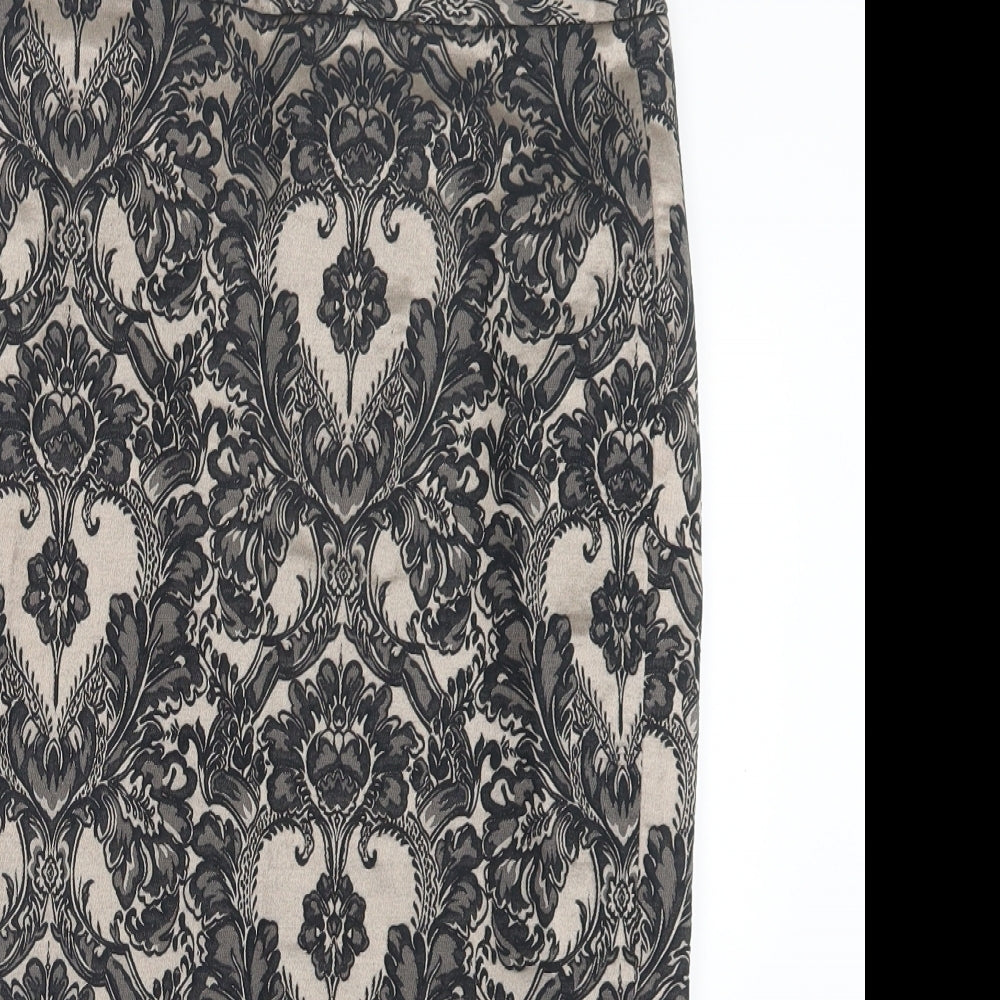 Marks and Spencer Womens Black Geometric  Straight & Pencil Skirt Size 8