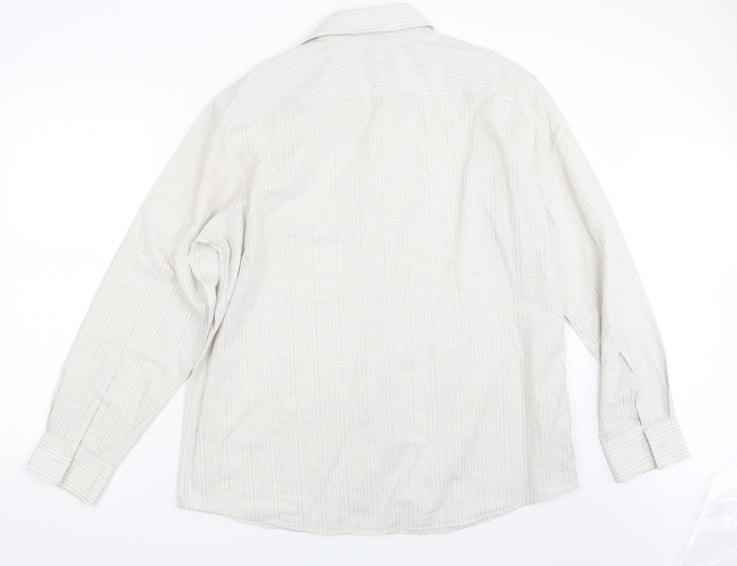 Autograph Mens Beige Striped   Button-Up Size L