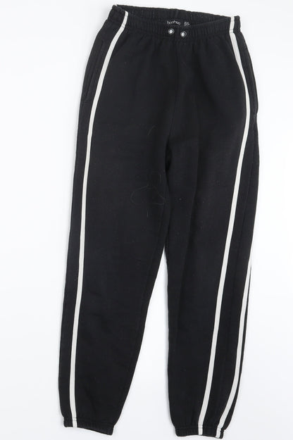 Womens UK Size 8 Boohoo Regular Fit Jogger Black Trousers