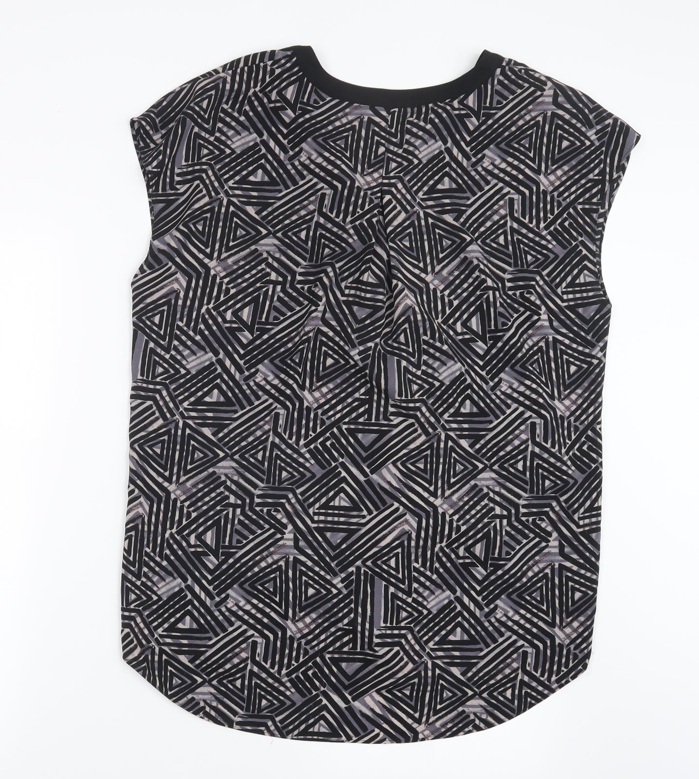 Paraphrase Womens Black Geometric  Basic Blouse Size 14