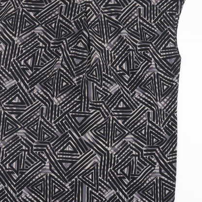 Paraphrase Womens Black Geometric  Basic Blouse Size 14